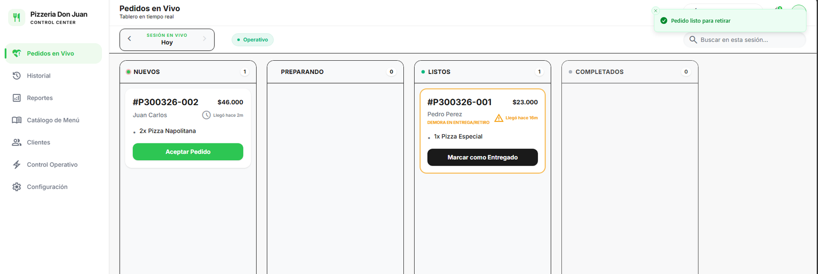 PediloSoft — sistema de pedidos online — captura 1